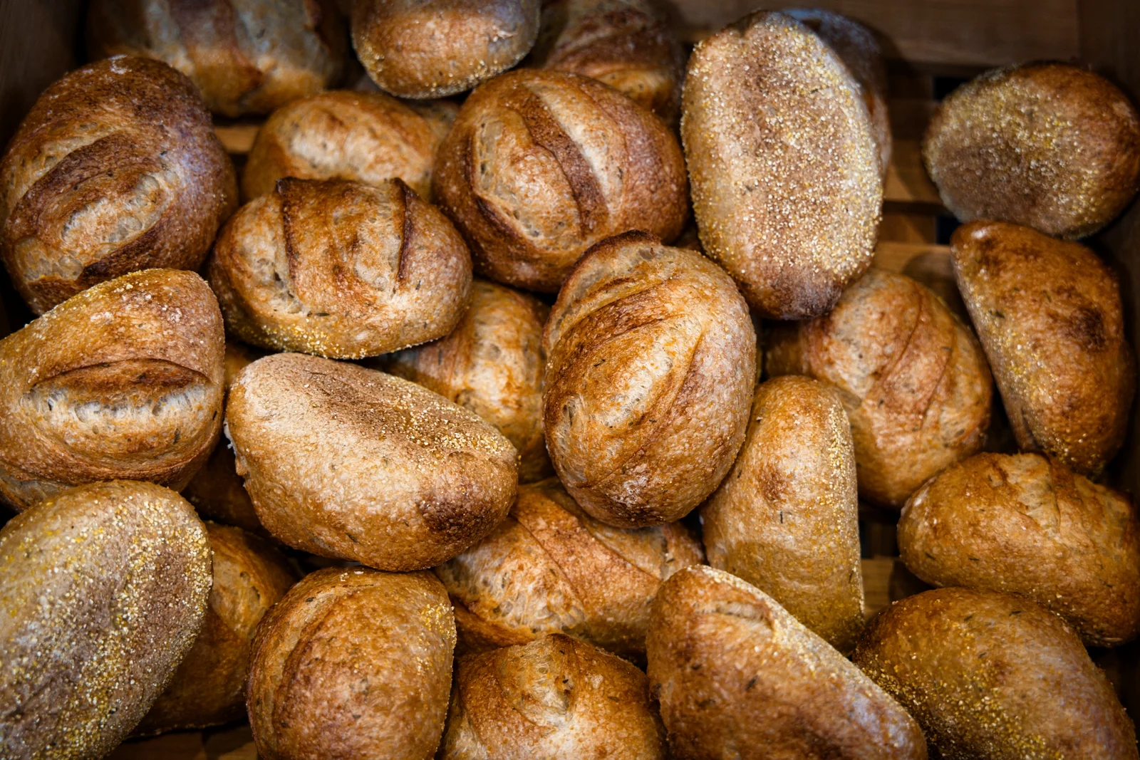 Weizenbrötchen mit Polenta und Thymian
